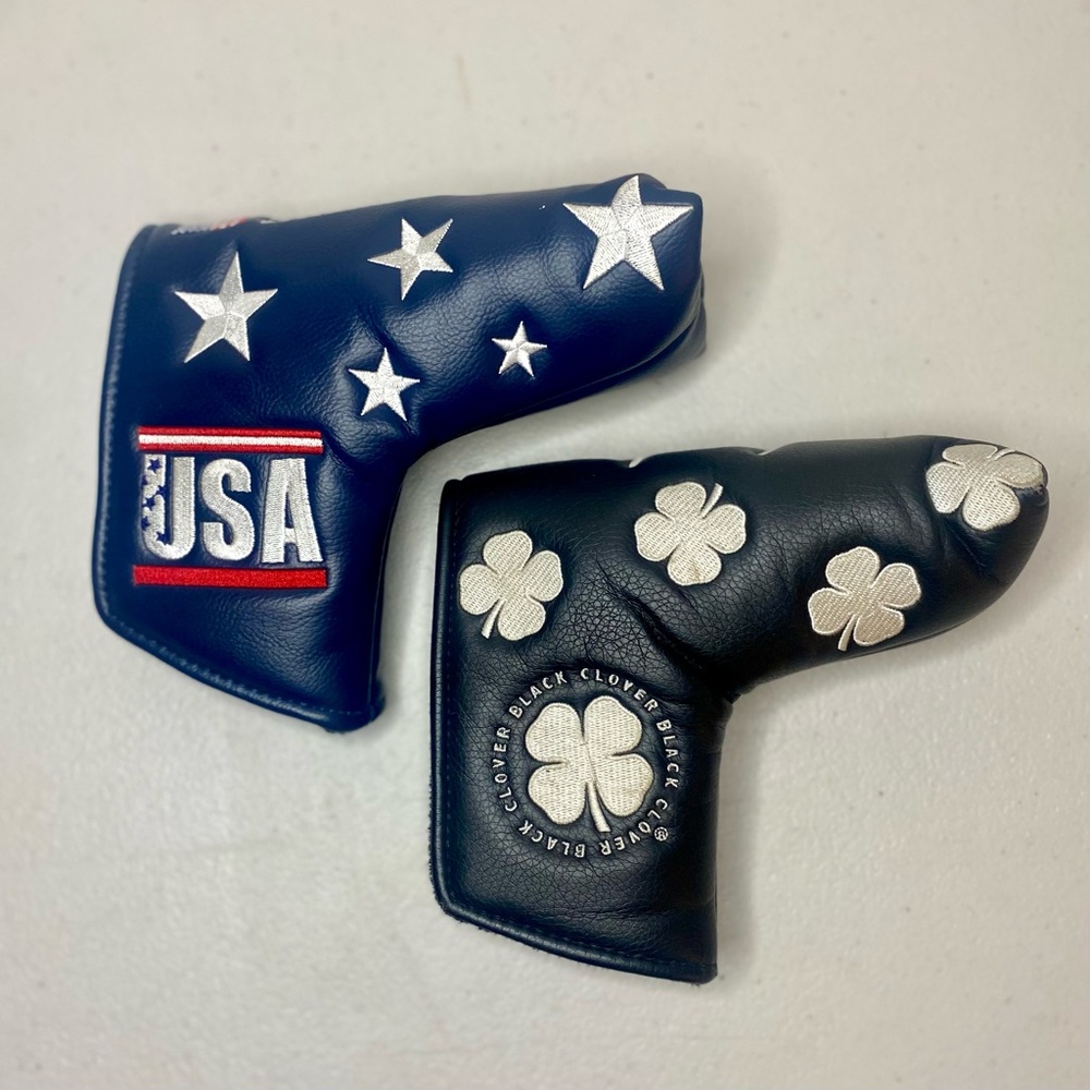 Pair of Live Lucky Clover and Originals USA eagle RWB headcovers